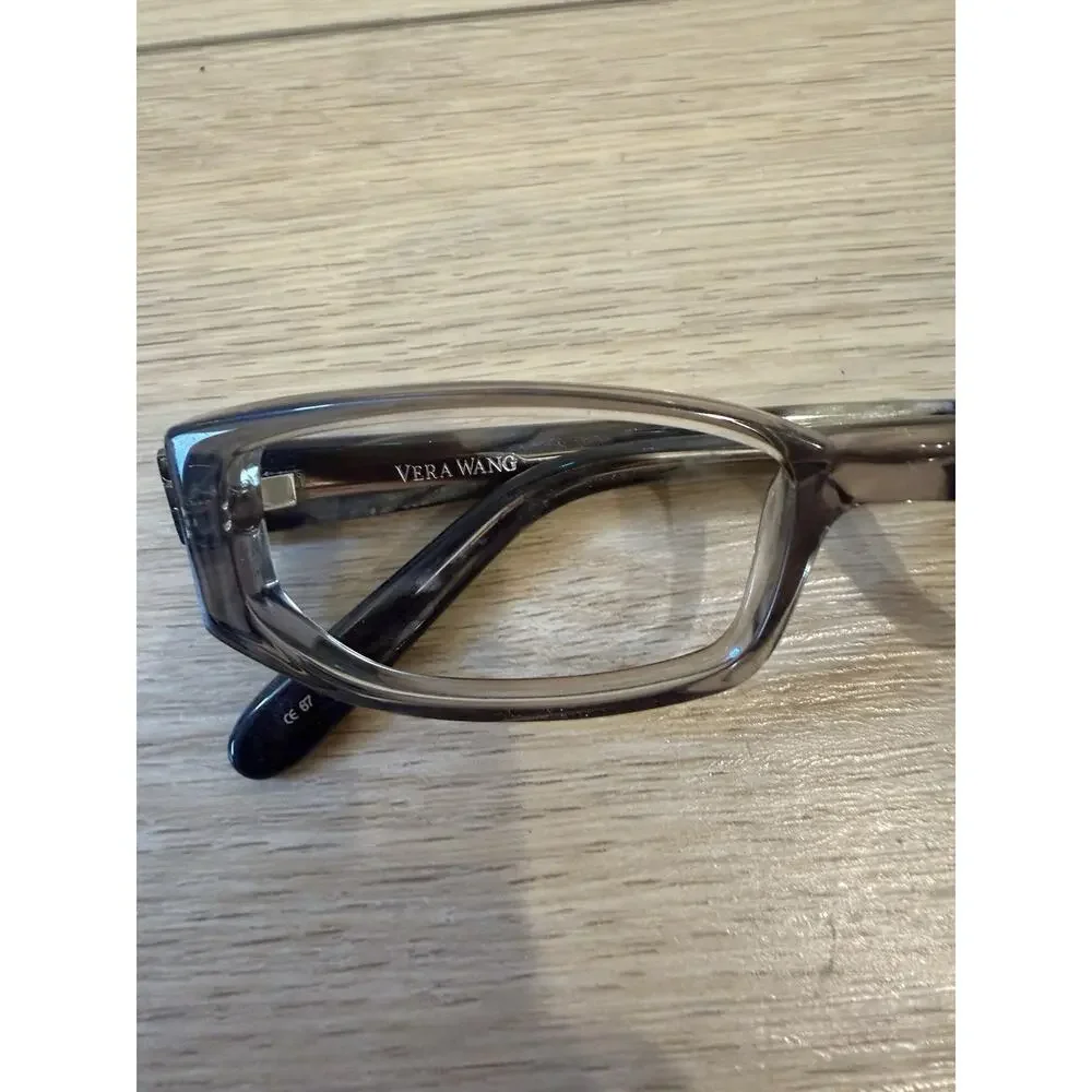 VERA WANG V184 GR Grey Crystal Womens Rectangle Eyeglasses 50-16-133